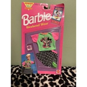 Vintage 1992 Mattel Barbie Disney Mickey's Stuff Weekend Wear Neon Outfit #690